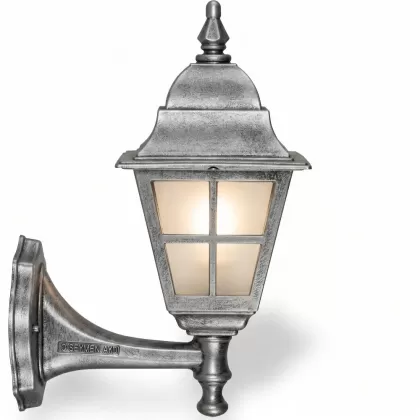 42x30 cm - DUY E27 Kısa kollu yukarı yöne bakan dekoratif alüminyum döküm duvar tipi aplik İngiliz dış mekan aydınlatma duvar apliği silver gümüş