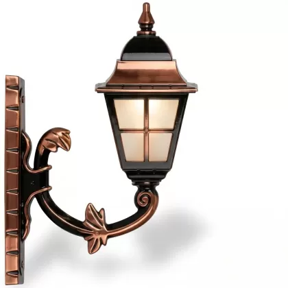 37x28 cm - DUY E27 Ferforje kollu yukarı yöne bakan dekoratif alüminyum döküm duvar tipi aplik İngiliz dış mekan aydınlatma duvar apliği bakır eskitme