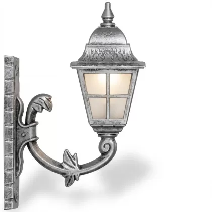 37x28 cm - DUY E27 Ferforje kollu yukarı yöne bakan dekoratif alüminyum döküm duvar tipi aplik İngiliz dış mekan aydınlatma duvar apliği silver gümüş