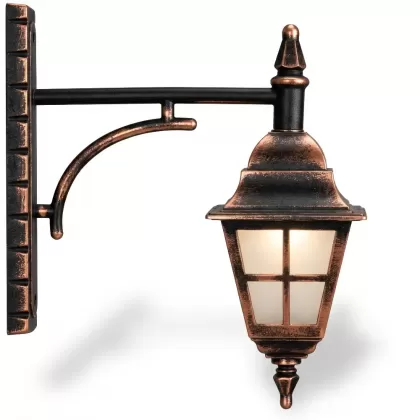 37x32 cm - DUY E27 Uzun kollu aşağı yöne bakan dekoratif alüminyum döküm duvar tipi aplik İngiliz dış mekan aydınlatma duvar apliği bakır patina