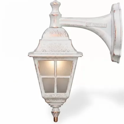 37x26 cm - DUY E27 Kısa kollu aşağı yöne bakan dekoratif alüminyum döküm duvar tipi aplik İngiliz dış mekan aydınlatma duvar apliği beyaz eskitme
