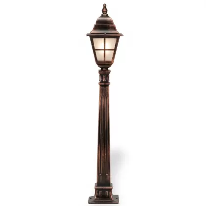 99x19 cm - DUY E27 Beyaz patina model dekoratif alüminyum döküm İngiliz bahçe çim aydınlatma direği bakır eskitme