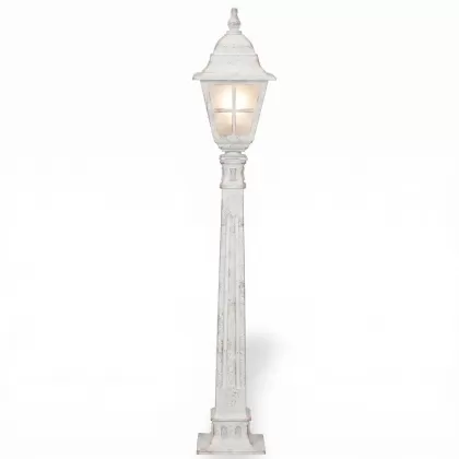 99x19 cm - DUY E27 Beyaz patina model dekoratif alüminyum döküm İngiliz bahçe çim aydınlatma direği beyaz eskitme