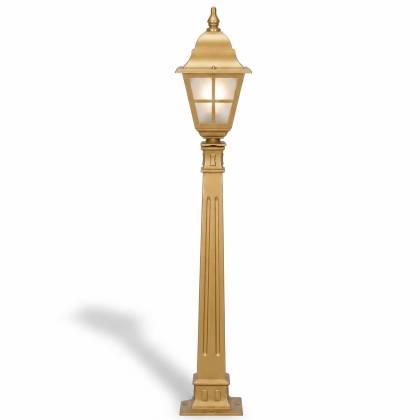 99x19 cm - DUY E27 Beyaz patina model dekoratif alüminyum döküm İngiliz bahçe çim aydınlatma direği gold altın