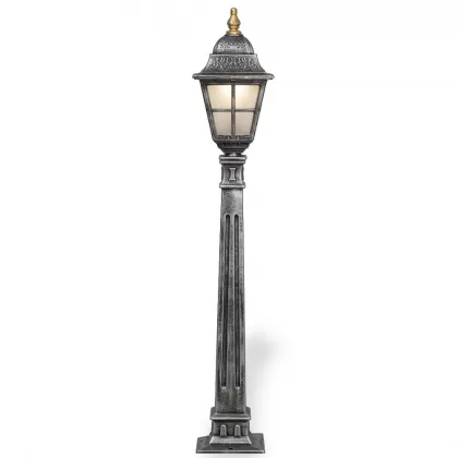 99x19 cm - DUY E27 Beyaz patina model dekoratif alüminyum döküm İngiliz bahçe çim aydınlatma direği silver gümüş