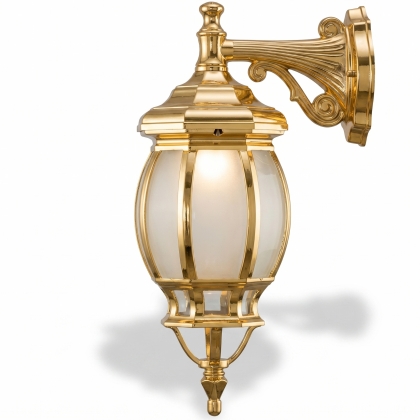 44x24 cm - DUY E27 Kısa kollu aşağı yöne bakan dekoratif alüminyum döküm duvar tipi aplik kristal küre dış mekan aydınlatma duvar apliği gold altın