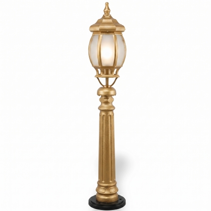 100x16 cm - DUY E27 Kristal küre model dekoratif alüminyum döküm beyaz bahçe çim aydınlatma direği gold altın
