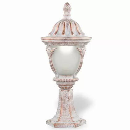 61x23 cm - DUY E27 Bakır eskitme şapkalı alüminyum döküm dekoratif ferforje set üstü aydınlatma armatürleri beyaz patina