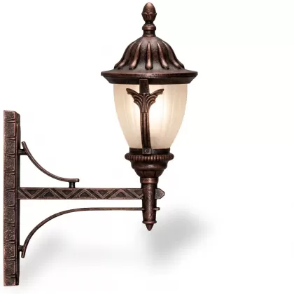 51x34 cm - DUY E27 Uzun kollu yukarı yöne bakan dekoratif alüminyum döküm duvar tipi aplik Fransız tipi dış mekan aydınlatma duvar apliği bakır eskitme