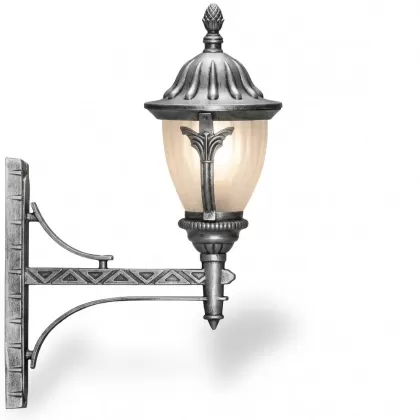 51x34 cm - DUY E27 Uzun kollu yukarı yöne bakan dekoratif alüminyum döküm duvar tipi aplik Fransız tipi dış mekan aydınlatma duvar apliği silver gümüş