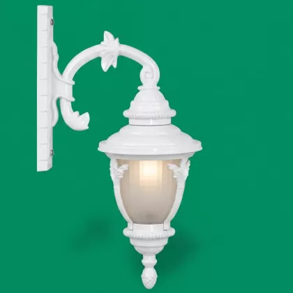 62x39 cm - DUY E27 Yaprak kollu aşağı yöne bakan dekoratif alüminyum döküm duvar tipi aplik bakır şapkalı dış mekan aydınlatma duvar apliği beyaz