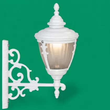 62x43 cm - DUY E27 Sarmaşık ferforje kollu yukarı yöne bakan dekoratif alüminyum döküm duvar tipi aplik bakır şapkalı dış mekan aydınlatma duvar apliği beyaz
