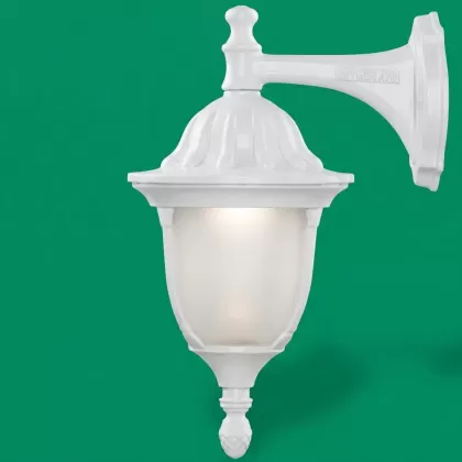 47x28 cm - DUY E27 Kısa kollu aşağı yöne bakan dekoratif alüminyum döküm duvar tipi aplik bakır eskitme dış mekan aydınlatma duvar apliği beyaz