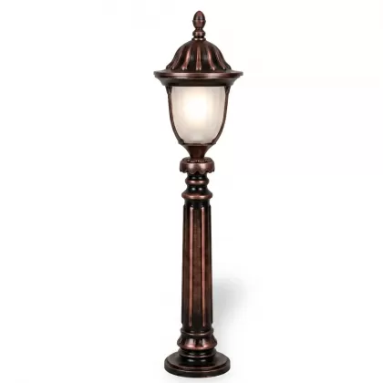 108x23 cm - DUY E27 Fransız klasik model dekoratif alüminyum döküm siyah bahçe çim aydınlatma direği bakır