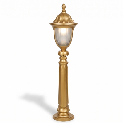 108x23 cm - DUY E27 Fransız klasik model dekoratif alüminyum döküm siyah bahçe çim aydınlatma direği gold altın