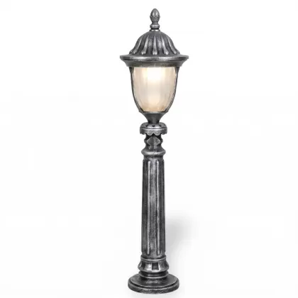 108x23 cm - DUY E27 Fransız klasik model dekoratif alüminyum döküm siyah bahçe çim aydınlatma direği silver gümüş