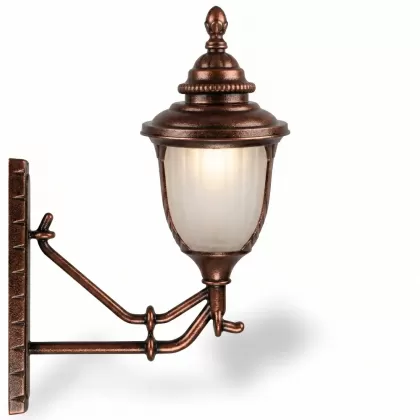 53x41 cm - IDUY E27 Dik kollu yukarı yöne bakan dekoratif alüminyum döküm duvar tipi aplik bakır şapkalı dış mekan aydınlatma duvar apliği bakır eskitme
