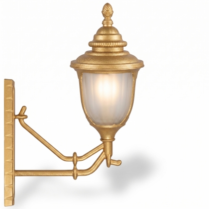 53x41 cm - IDUY E27 Dik kollu yukarı yöne bakan dekoratif alüminyum döküm duvar tipi aplik bakır şapkalı dış mekan aydınlatma duvar apliği gold altın