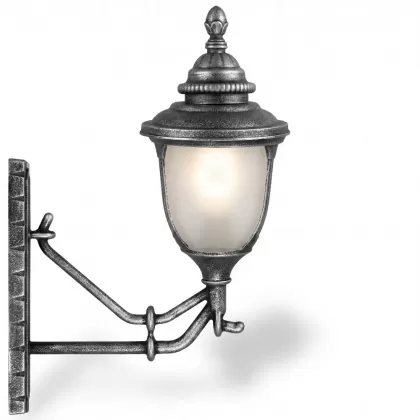 53x41 cm - IDUY E27 Dik kollu yukarı yöne bakan dekoratif alüminyum döküm duvar tipi aplik bakır şapkalı dış mekan aydınlatma duvar apliği silver gümüş