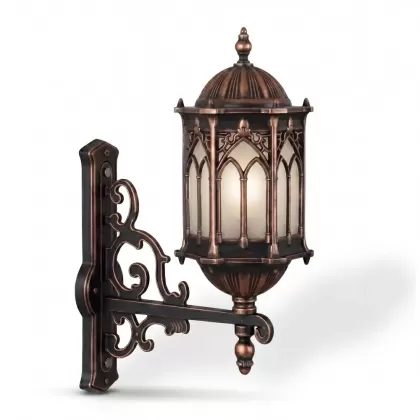 63x33 cm - DUY E27 Ferforje kollu yukarı yöne bakan dekoratif alüminyum döküm duvar tipi aplik Osmanlı gold dış mekan aydınlatma duvar apliği bakır eskitme
