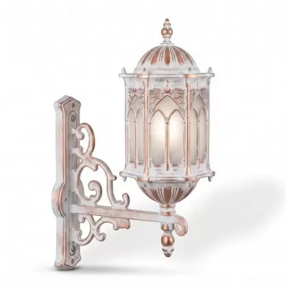 63x33 cm - DUY E27 Ferforje kollu yukarı yöne bakan dekoratif alüminyum döküm duvar tipi aplik Osmanlı gold dış mekan aydınlatma duvar apliği beyaz eskitme