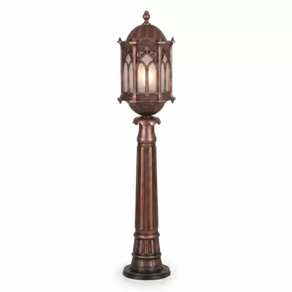 103x22 cm - DUY E27 Gold Osmanlı tipi model dekoratif alüminyum döküm orta boy bahçe çim aydınlatma direği bakır eskitme