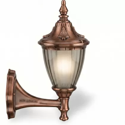 41x26 cm - DUY E27 Kısa kollu yukarı yöne bakan dekoratif alüminyum döküm duvar tipi aplik Fransız dış mekan aydınlatma duvar apliği bakır eskitme