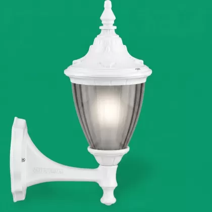 41x26 cm - DUY E27 Kısa kollu yukarı yöne bakan dekoratif alüminyum döküm duvar tipi aplik Fransız dış mekan aydınlatma duvar apliği beyaz