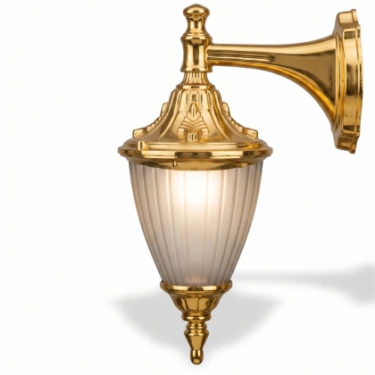41x41 cm -  DUY E27 Kısa kollu aşağı yöne bakan dekoratif alüminyum döküm duvar tipi aplik Fransız dış mekan aydınlatma duvar apliği gold altın