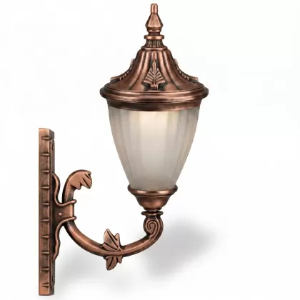 48x28 cm - DUY E27 Gold sarmaşık kollu yukarı yöne bakan dekoratif alüminyum döküm duvar tipi aplik şapkalı dış mekan aydınlatma duvar apliği bakır eskitme