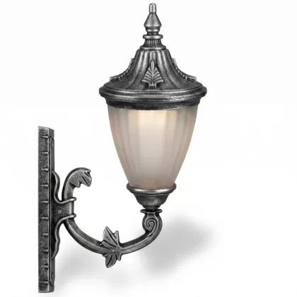 48x28 cm - DUY E27 Gold sarmaşık kollu yukarı yöne bakan dekoratif alüminyum döküm duvar tipi aplik şapkalı dış mekan aydınlatma duvar apliği silver gümüş