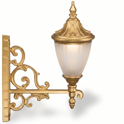 43x42 cm - DUY E27 Gold ferforje kollu yukarı yöne bakan dekoratif alüminyum döküm duvar tipi aplik Fransız kapaklı dış mekan aydınlatma duvar apliği gold altın