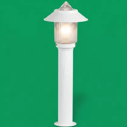 73x23 cm - DUY E27 Bakır şapkalı model dekoratif alüminyum döküm klasik beyaz bahçe çim aydınlatma direği beyaz