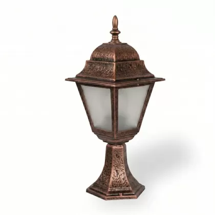 45x19 cm - E27 DUY Bakır eskitme şapkalı alüminyum döküm dekoratif klasik set üstü aydınlatma armatürleri bakır