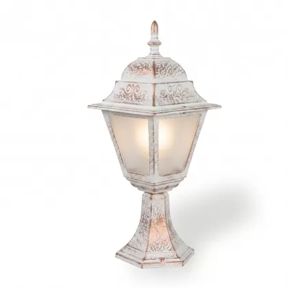 45x19 cm - E27 DUY Bakır eskitme şapkalı alüminyum döküm dekoratif klasik set üstü aydınlatma armatürleri beyaz patina