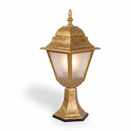45x19 cm - E27 DUY Bakır eskitme şapkalı alüminyum döküm dekoratif klasik set üstü aydınlatma armatürleri altın gold