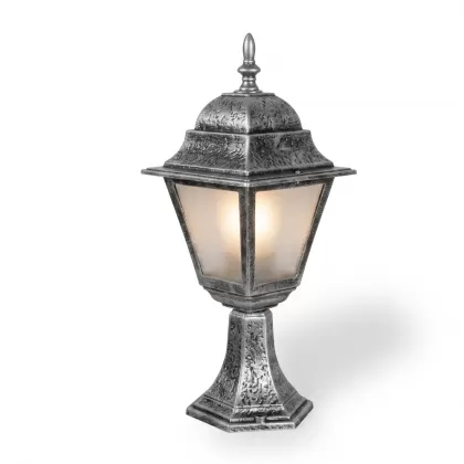 45x19 cm - E27 DUY Bakır eskitme şapkalı alüminyum döküm dekoratif klasik set üstü aydınlatma armatürleri gümüş silver