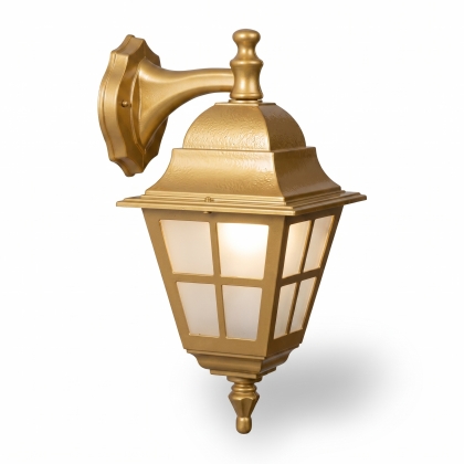 37x26 cm - E27 DUY Dik kollu aşağı yöne bakan dekoratif alüminyum döküm duvar tipi aplik bakır eskitme dış mekan aydınlatma duvar apliği gold altın