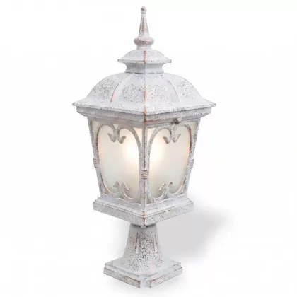 56xx24 cm - E27 DUY Sivri şapkalı alüminyum döküm dekoratif Fransız tip set üstü aydınlatma armatürleri beyaz patina