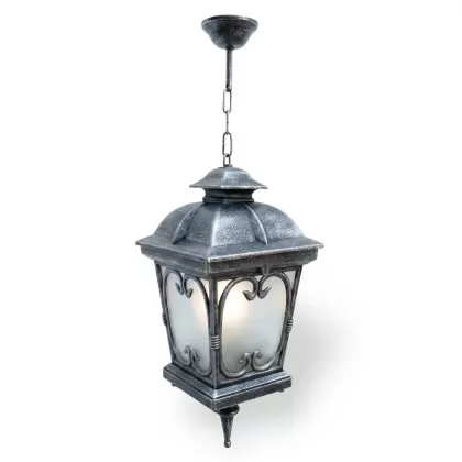 71x24 cm - E27 DUY Siyah tavan tipi alüminyum döküm Fransız model zincirli aplik, dekoratif sarkıt aydınlatma apliği gümüş