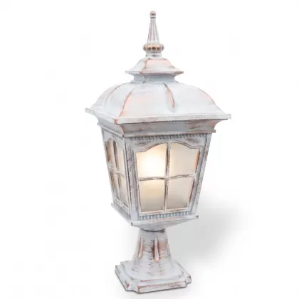 55x24 cm - E27 DUY Sivri şapkalı alüminyum döküm dekoratif Amerikan tip set üstü aydınlatma armatürleri beyaz patina