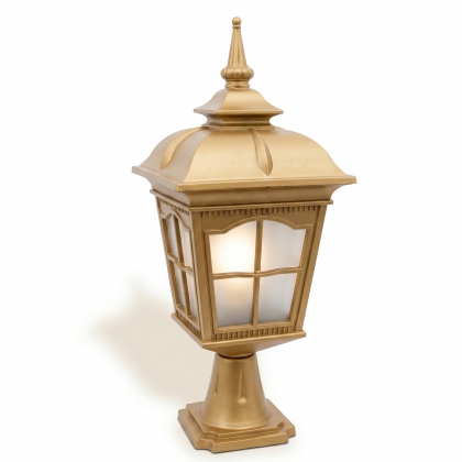 55x24 cm - E27 DUY Sivri şapkalı alüminyum döküm dekoratif Amerikan tip set üstü aydınlatma armatürleri altın gold