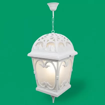 87x30 cm - E27 DUY Osmanlı tavan tipi alüminyum döküm ferforje model zincirli aplik, ferforje sarkıt aydınlatma apliği beyaz