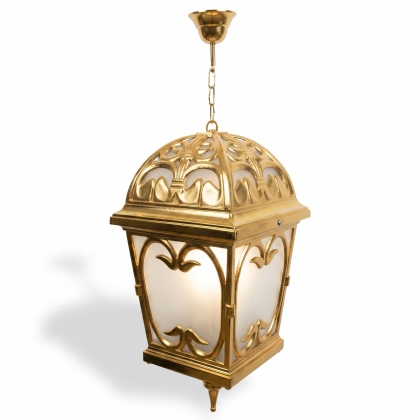 87x30 cm - E27 DUY Osmanlı tavan tipi alüminyum döküm ferforje model zincirli aplik, ferforje sarkıt aydınlatma apliği altın gold
