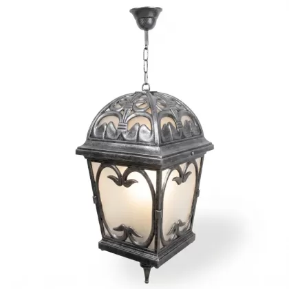 87x30 cm - E27 DUY Osmanlı tavan tipi alüminyum döküm ferforje model zincirli aplik, ferforje sarkıt aydınlatma apliği gümüş silver