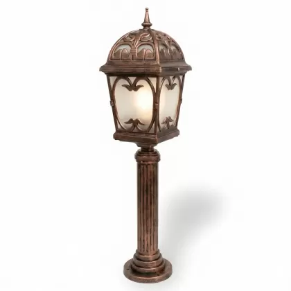 156x30 cm - E27 DUY Osmanlı model dekoratif alüminyum döküm ferforje bahçe çim aydınlatma direği bakır