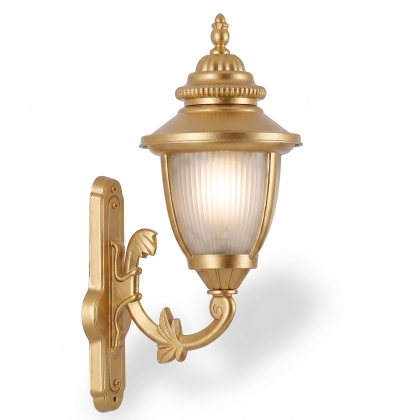 65x38 cm - E27 DUY Yaprak kollu yukarı yöne bakan dekoratif alüminyum döküm duvar tipi aplik modern dış mekan aydınlatma duvar apliği gold