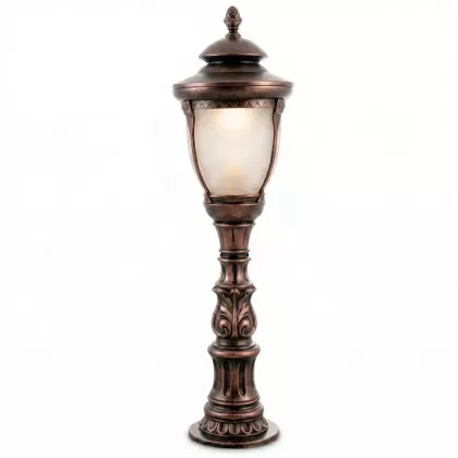 143x39 cm - E27 DUY Bakır şapkalı model dekoratif alüminyum döküm kısa model modern bahçe çim aydınlatma direği bakır