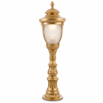 143x39 cm - E27 DUY Bakır şapkalı model dekoratif alüminyum döküm kısa model modern bahçe çim aydınlatma direği gold