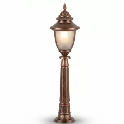 110x25 cm - E27 DUY Bakır şapkalı model dekoratif alüminyum döküm modern bahçe çim aydınlatma direği bakır